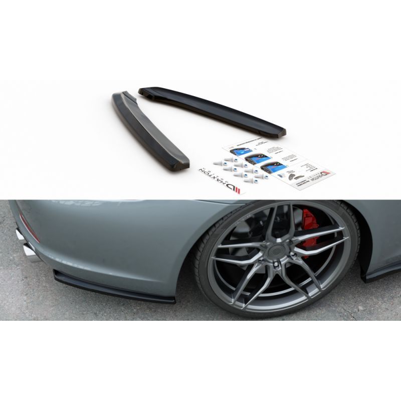 Maxton Rear Side Splitters Porsche 911 Carrera 991 Gloss Black, 991