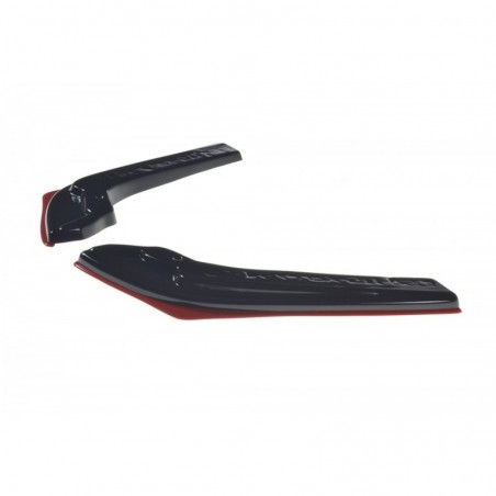Maxton REAR SIDE SPLITTERS V.2 SUBARU WRX STI Gloss Black + Red, MAXTON DESIGN