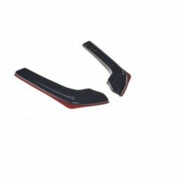 Maxton REAR SIDE SPLITTERS V.2 SUBARU WRX STI Gloss Black + Red, MAXTON DESIGN