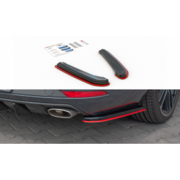 tuning Rear Side Splitters V.4 Seat Leon Cupra Mk3 FL Sportstourer Gloss Black + Red
