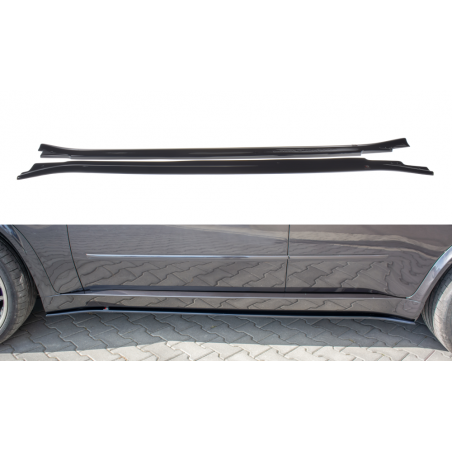 Maxton Side skirts Diffusers for BMW X5 E70 Facelift M-pack Gloss Black, X5 E70