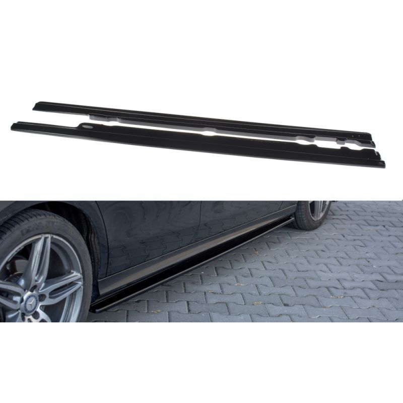 Maxton Side skirts Diffusers Mercedes-Benz E43 AMG / AMG-Line W213 Gloss Black, W213