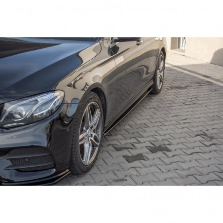 Maxton Side skirts Diffusers Mercedes-Benz E43 AMG / AMG-Line W213 Gloss Black, W213