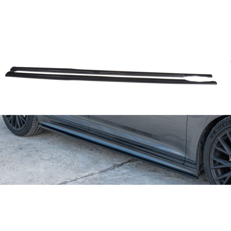 Maxton Side skirts Diffusers Volkswagen Passat R-Line B8 Gloss Black, Passat B8