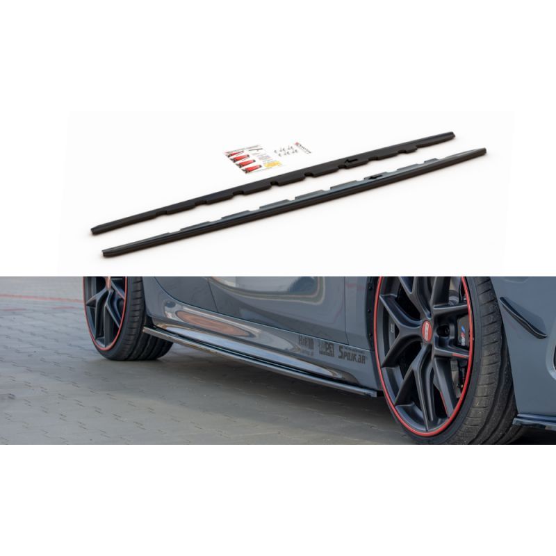 Maxton Side Skirts Diffusers V.1 for BMW 1 F40 M-Pack/ M135i Gloss Black, Serie 1 F40