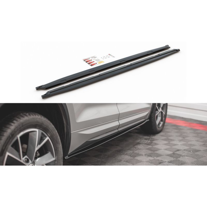 Maxton Side Skirts Diffusers Skoda Kodiaq Mk1 Sportline/RS Gloss Black, Kodiaq