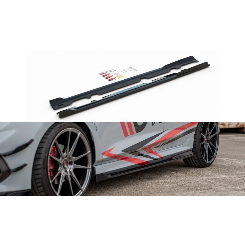 Maxton Side Skirts Diffusers V.3 Ford Fiesta Mk8 ST / ST-Line Gloss Black, Fiesta Mk8