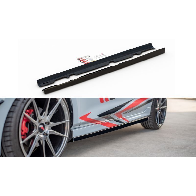 Maxton Side Skirts Diffusers V.2 Ford Fiesta Mk8 ST / ST-Line Gloss Black, Fiesta Mk8