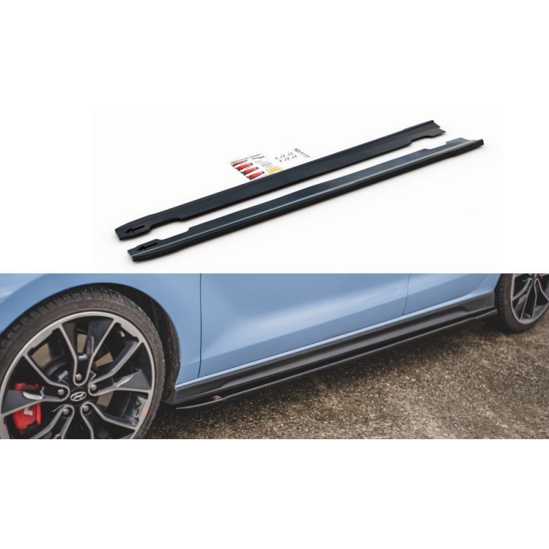 Maxton Side Skirts Diffusers V.4 Hyundai I30 N Mk3 / Mk3 FL Hatchback/ Fastback Gloss Black, Hyundai