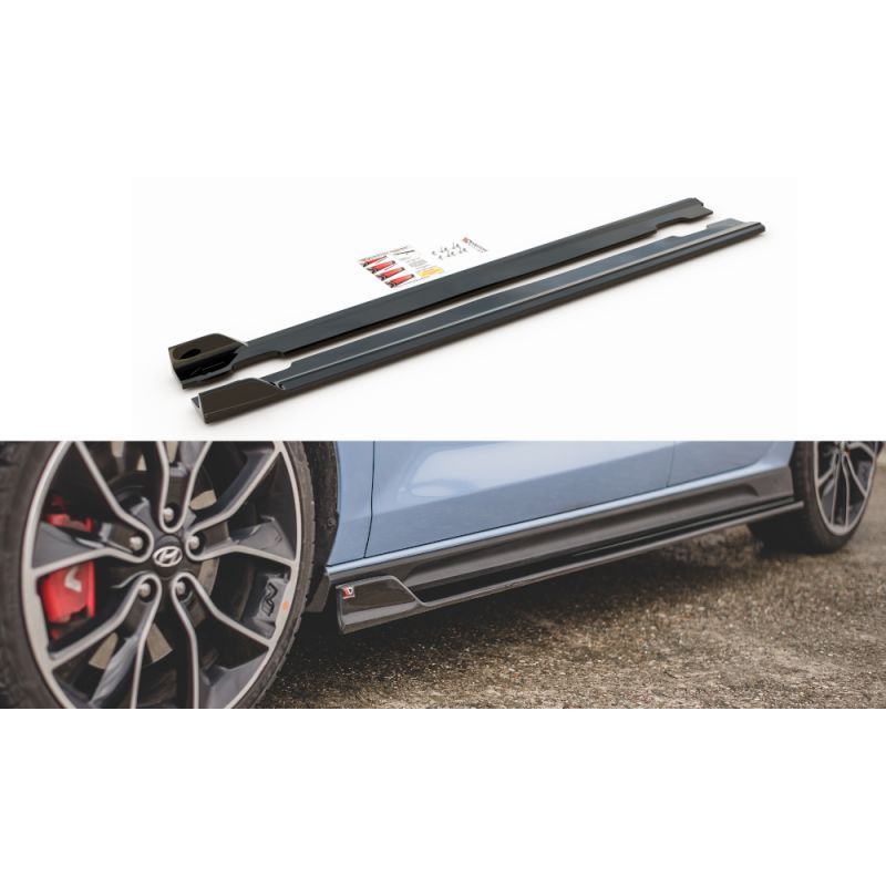 Maxton Side Skirts Diffusers V.5 Hyundai I30 N Mk3 / Mk3 FL Hatchback/ Fastback Gloss Black, Hyundai