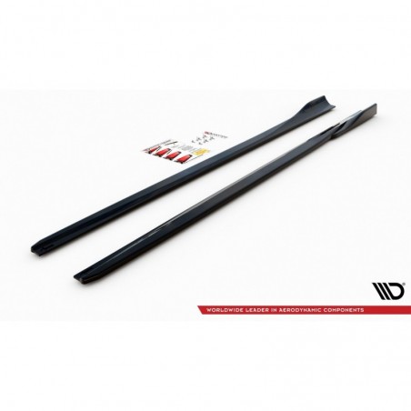 Maxton Side Skirts Diffusers V.4 Ford Focus ST / ST-Line Mk4 Gloss Black, FORD
