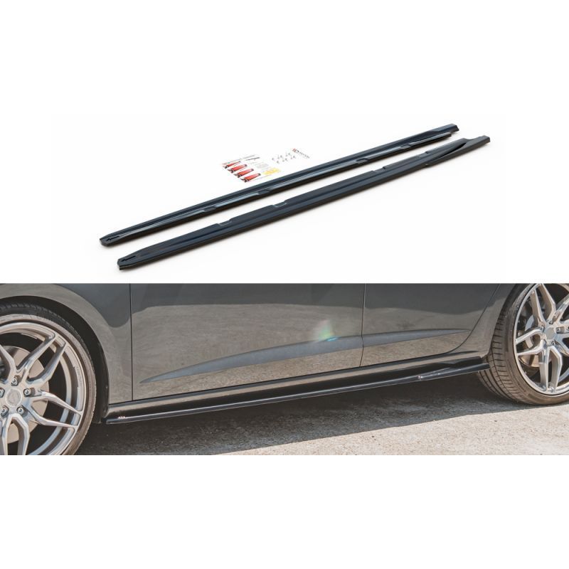 Maxton Side Skirts Diffusers V.5 Seat Leon Cupra / FR Mk3 FL Gloss Black, Leon Mk3 FR