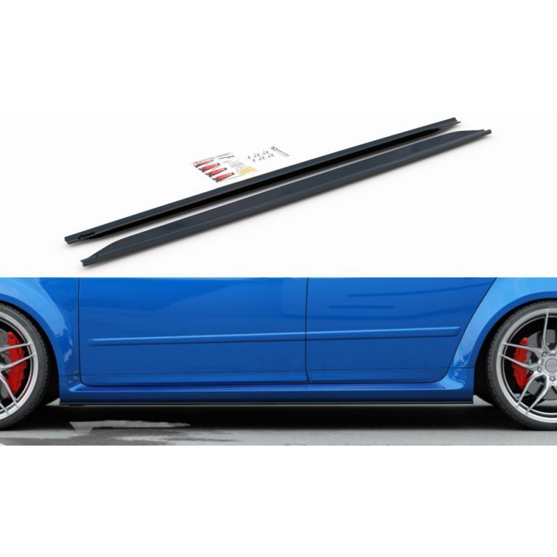 Maxton Side Skirts Diffusers Audi RS4 B7 Gloss Black, A4/S4 B7