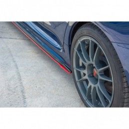 Maxton SIDE SKIRTS DIFFUSERS V.2 SUBARU WRX STI Gloss Black + Red, MAXTON DESIGN