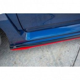 Maxton SIDE SKIRTS DIFFUSERS V.2 SUBARU WRX STI Gloss Black + Red, MAXTON DESIGN