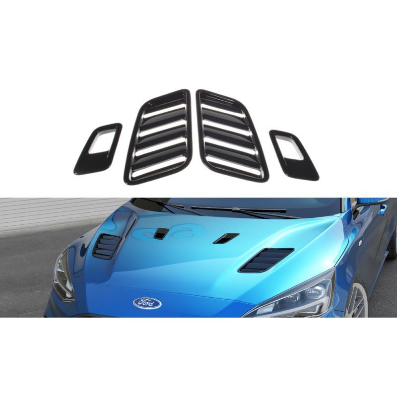 Maxton Bonnet Vents Ford Focus ST-Line / ST Mk4 Gloss Black, Focus Mk4 / ST-Line