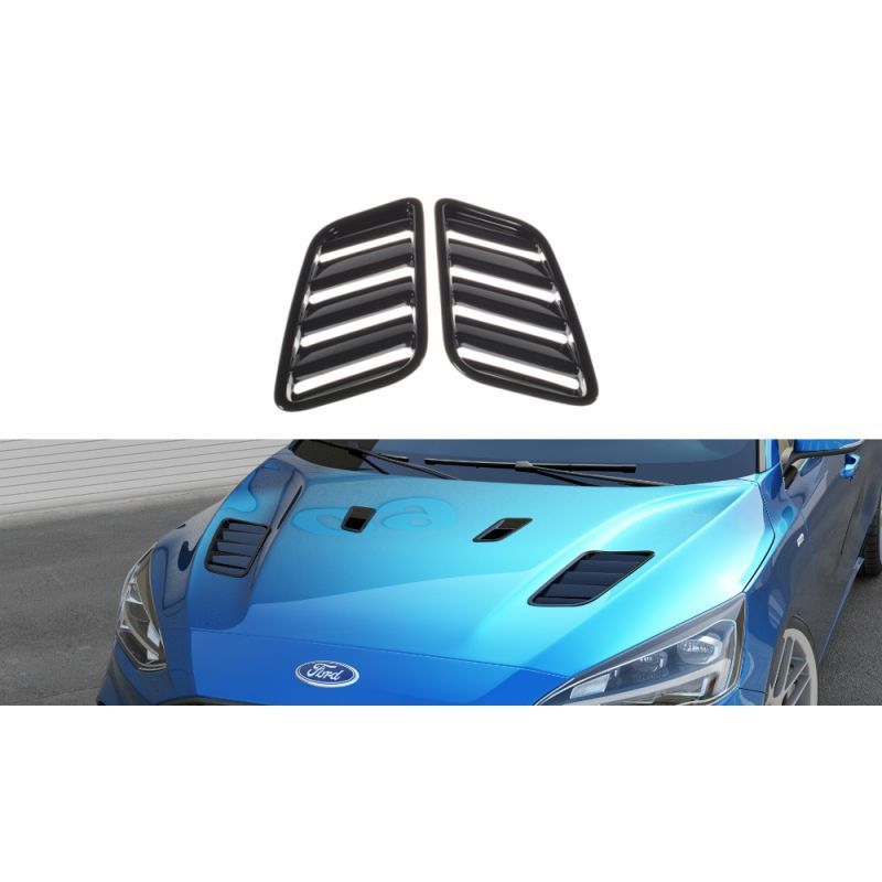 Maxton Bonnet Vents Ford Focus ST-Line / ST Mk4 ( Bigger ) Gloss Black, Focus Mk4 / ST-Line