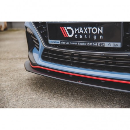 Maxton Racing Durability Front Splitter + Flaps Hyundai I30 N Mk3 Hatchback / Fastback Black + Gloss Flaps , Hyundai