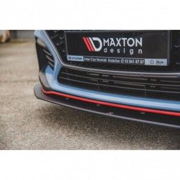 Maxton Racing Durability Front Splitter + Flaps Hyundai I30 N Mk3 Hatchback / Fastback Black-Red + Gloss Flaps, Hyundai