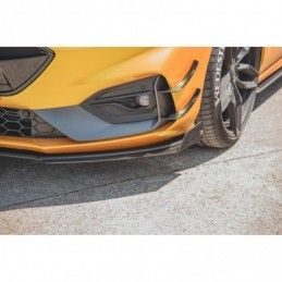 Maxton Racing Durability Front Splitter + Flaps Ford Focus ST / ST-Line Mk4 Black + Gloss Flaps , FORD