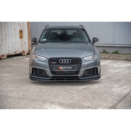 Maxton Racing Durability Front Splitter + Flaps Audi RS3 8V Sportback Black-Red + Gloss Flaps, A3/S3/RS3 8V