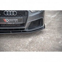 Maxton Racing Durability Front Splitter + Flaps Audi RS3 8V Sportback Black-Red + Gloss Flaps, A3/S3/RS3 8V