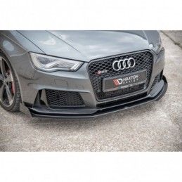 Maxton Racing Durability Front Splitter + Flaps Audi RS3 8V Sportback Black-Red + Gloss Flaps, A3/S3/RS3 8V