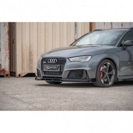 Maxton Racing Durability Front Splitter + Flaps Audi RS3 8V Sportback Black-Red + Gloss Flaps, A3/S3/RS3 8V