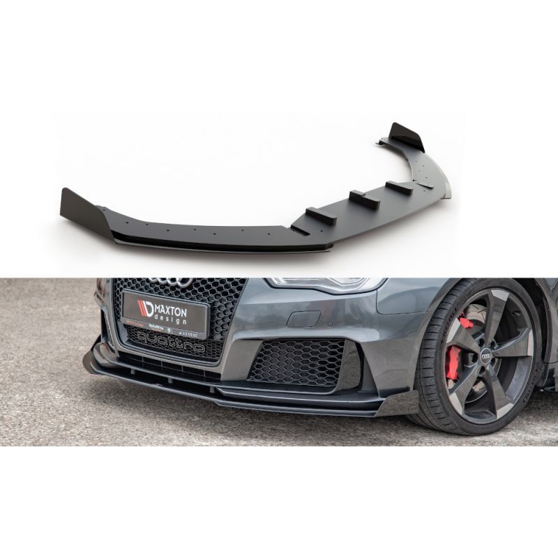 Maxton Racing Durability Front Splitter + Flaps Audi RS3 8V Sportback Black + Gloss Flaps , A3/S3/RS3 8V