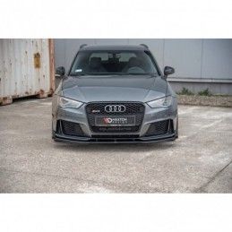 Maxton Racing Durability Front Splitter + Flaps Audi RS3 8V Sportback Black + Gloss Flaps , A3/S3/RS3 8V