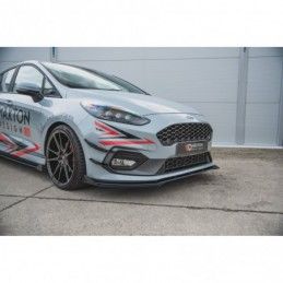 Maxton Racing Durability Front Splitter + Flaps Ford Fiesta Mk8 ST / ST-Line Black + Gloss Flaps , FORD