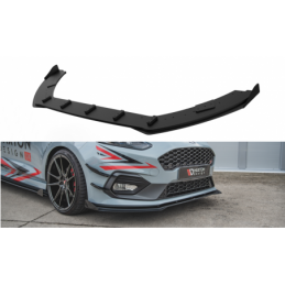 Maxton Racing Durability Front Splitter + Flaps Ford Fiesta Mk8 ST / ST-Line Black-Red + Gloss Flaps, FORD