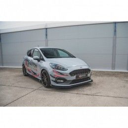 Maxton Racing Durability Front Splitter + Flaps Ford Fiesta Mk8 ST / ST-Line Black-Red + Gloss Flaps, FORD