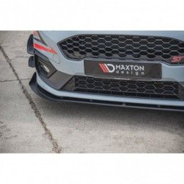 Maxton Racing Durability Front Splitter + Flaps Ford Fiesta Mk8 ST / ST-Line Black-Red + Gloss Flaps, FORD