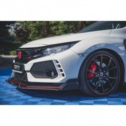 Maxton Racing Durability Front Splitter Honda Civic X Type-R Black-Red, HONDA