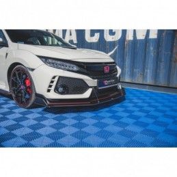 Maxton Racing Durability Front Splitter Honda Civic X Type-R Black-Red, HONDA