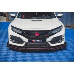 Maxton Racing Durability Front Splitter Honda Civic X Type-R Black-Red, HONDA