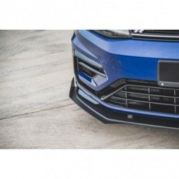 Maxton Racing Durability Front Splitter + Flaps VW Golf 7 R / R-Line Facelift Black-Red + Gloss Flaps, Golf 7