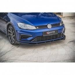 Maxton Racing Durability Front Splitter + Flaps VW Golf 7 R / R-Line Facelift Black-Red + Gloss Flaps, Golf 7