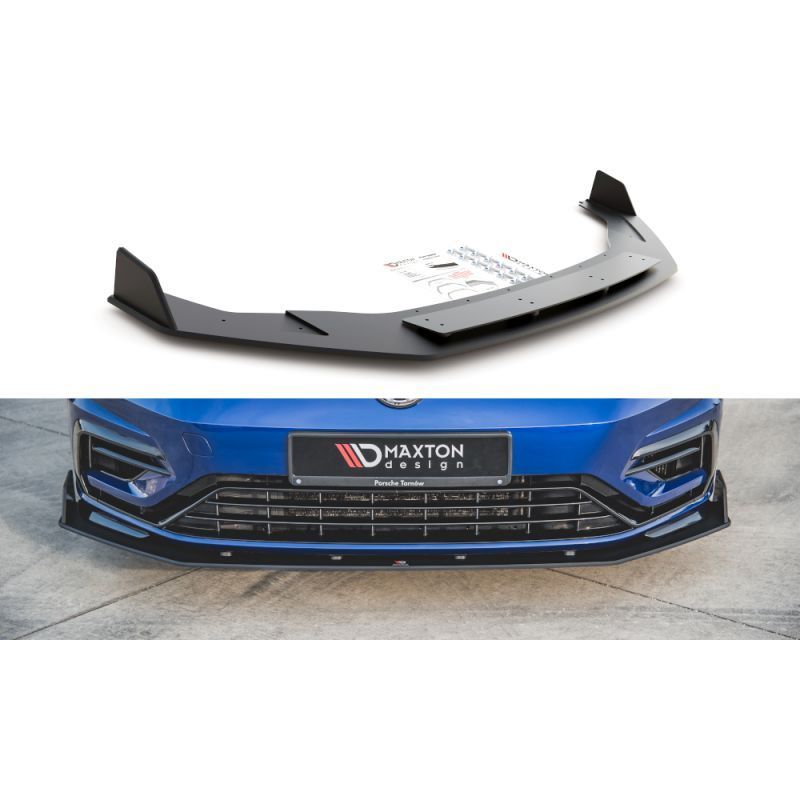 Maxton Racing Durability Front Splitter V.2 VW Golf 7 R / R-Line Facelift Black, Golf 7