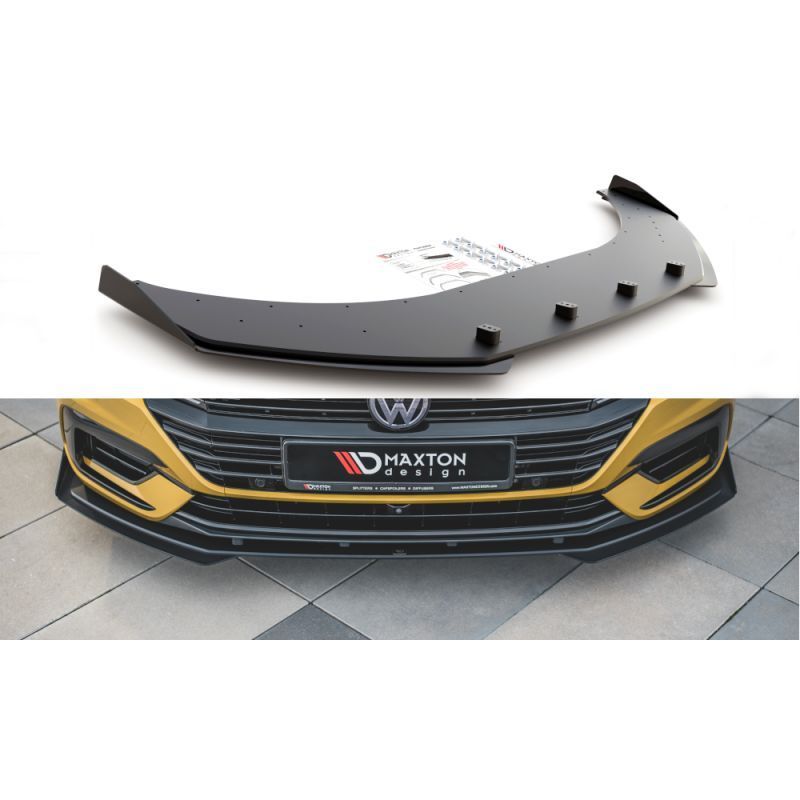 Maxton Racing Durability Front Splitter + Flaps Volkswagen Arteon R-Line Black + Gloss Flaps , MAXTON DESIGN