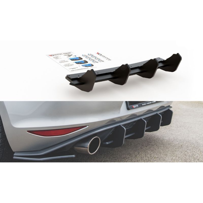 Maxton Racing Durability Rear Diffuser V.2 VW Golf 7 GTI Black, Golf 7