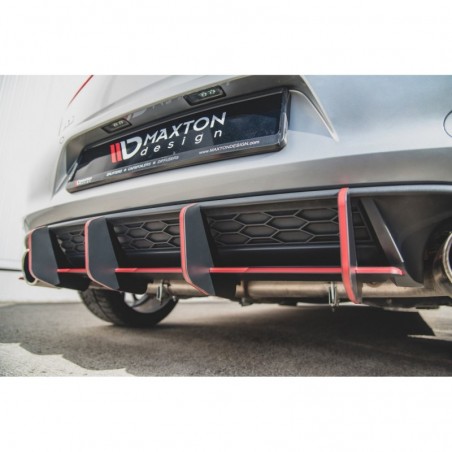 Maxton Racing Durablity Rear Diffuser V.2 VW Golf 7 GTI Black-Red, Golf 7