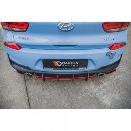 Maxton Racing Durability Rear Diffuser V.2 Hyundai I30 N Mk3 Hatchback Black-Red, Hyundai