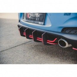 Maxton Racing Durability Rear Diffuser V.2 Hyundai I30 N Mk3 Hatchback Black-Red, Hyundai