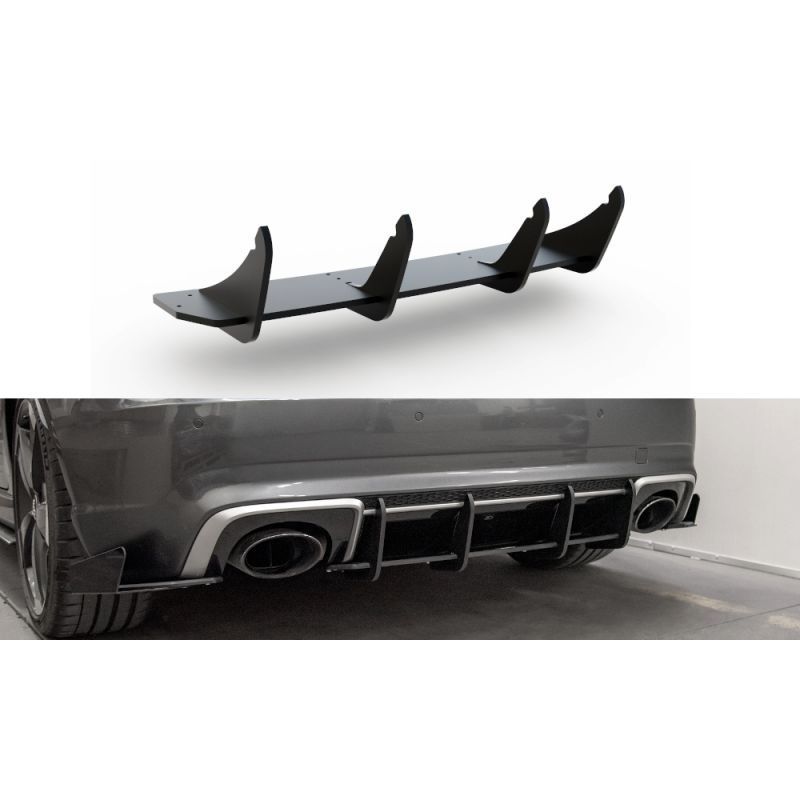 Maxton Racing Durability Rear Diffuser V.1 Audi RS3 8V Sportback Black-Red, A3/S3/RS3 8V