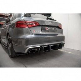 Maxton Racing Durability Rear Diffuser V.2 Audi RS3 8V Sportback Black, A3/S3/RS3 8V