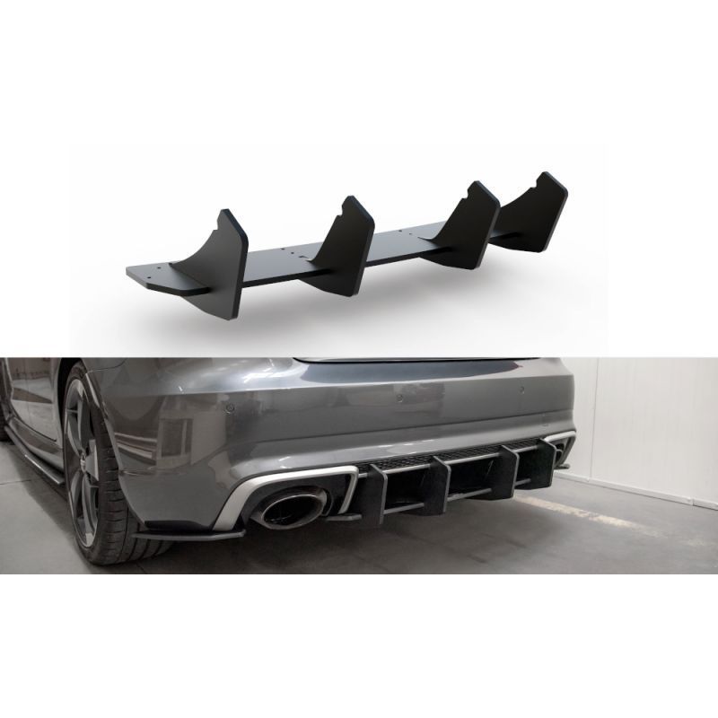 Maxton Racing Durability Rear Diffuser V.2 Audi RS3 8V Sportback Red, A3/S3/RS3 8V