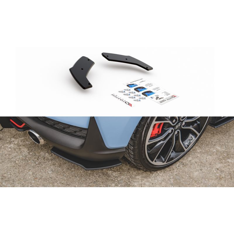 Maxton Racing Durability Rear Side Splitters Hyundai I30 N Mk3 Hatchback Black, Hyundai