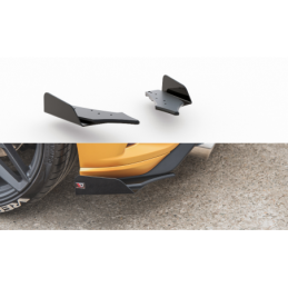 Maxton Racing Durability Rear Side Splitters + Flaps Ford Focus ST Mk4 Black + Gloss Flaps , FORD